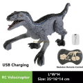 Miniatyrbillede 3 af 5: RC Dinosaurie Legetøj Blå Velociraptor Fjernbetjening Dinosaurie Legetøj til Drenge Jurassic World Raptor Dinozauriepresenter til Børn A1-Grøn