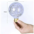 Miniatyrbillede 2 af 4: G95 LED eventyrlyspære E27 sokkel varm hvid stjernedekoration 2 stk.