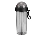 Miniatyrbillede 1 af 5: 600 ml vandkop med sugerør og låg, vandflaske med opbevaringsrum, træningsvandflaske til hjemmecamping (sort)