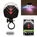 Miniatyrbillede 2 af 4: Farverig diamant cirkulær cykel laser baglygte 5LED parallel linje hel himmel stjerne advarselslys grøn