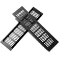 Aluminium Ventilationsrist 25x8cm Sort, 2 Stykker til Garderobe & Rumluftstrøm