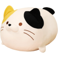 Miniatyrbilde 1 av 5: 13,7 tommer søt katt plysj pute fylt squishy dyr sylindrisk kroppspute, supermyk fet katt Knubbig kattunge Sov Kawaii pute-hvit