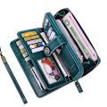Pikkukuva 4 / 10: RFID-varkaudenestolompakot, pitkä vetoketjullinen suuri clutch-laukku nahkaa Black