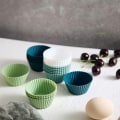Pikkukuva 3 / 8: Silikoninen muffinivuoka Pyöreä suorakulmainen paperikuppikakkuvuoka Vihreä 12 kpl Green 12PCS