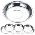 Miniatyrbilde 2 av 2: 8 stk metallplater Dampgryte Dampkoker Innlegg Rund matfat Rustfritt stål Runde tallerkener Fruktfat