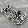 Miniatyrbillede 2 af 3: Metal Front Bumper Mount til Mini-q 1/28 Rc Drift Car Upgrade, Rød