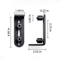 Miniatyrbillede 3 af 4: Gulvguide Skydedøre Vægmontering Justerbar Kugleleje Guide Sort - 120×50×60MM
