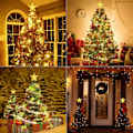 Miniatyrbilde 7 av 8: Topper juletre stjerne, 11 LED 19,4 cm julestjerne juletre varmt hvitt batterilys juledekorasjon pentagram lampe varm vit 11 LED