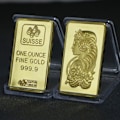 Miniatyrbild 1 av 5: Guldpläterad skiktad bullion Bar Schweiz Credit Commemorativ