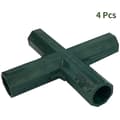 Miniatyrbillede 2 af 4: 4-pak 4-vejs hjørneforbindelse til havestativ, rørforbindelse, hjørneforbindelse til drivhusmøbelramme 16 mm indvendig (flad 4-vejs)
