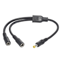 Miniatyrbillede 3 af 7: DC-strømsdeler-kabel 5,5x2,1mm/5,5x2,5mm 1 han til 2 hun strøm 5,5x2,1mm