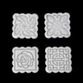 Miniatyrbillede 5 af 5: 5 stk frimærker 50 g firkantet blommåne formstøbeform Mooncake Hånd DIY Værktøj
