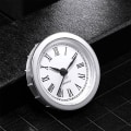 Miniatyrbillede 2 af 11: Mini Urværk Indsats 2,4 Tommer 61mm Rund Kvarts Ur Pasform Bevægelse Miniature Ur Hvid Skive Bezel Romertal Guld
