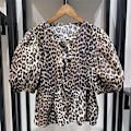 Miniatyrbild 5 av 9: Leopard Print Skjorta Kortärmade Toppar LEOPARD PRINT XL Leopard Print XL