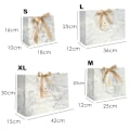 Miniatyrbillede 2 af 10: Gavepose Marmormønster papirpose GULD M M Gold M-M