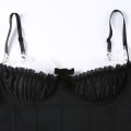 Miniatyrbillede 7 af 10: Dame top sløjfe stropløs camisole SORT L Black L