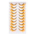 Miniatyrbilde 1 av 10: 10 par fargede vipper Cat Eye øyevipper GUL Yellow