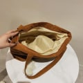 Miniatyrbillede 10 af 10: Blød Corduroy taske Dame Canvas Håndtaske SORT black