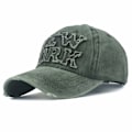Pikkukuva 1 / 10: Kirjonta Baseball-lippikset Distressed Hole Haalistuneet hatut VIHREÄ green