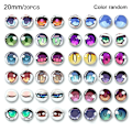Miniatyrbillede 1 af 10: 20 stk/10 par Eyes Crafts Eyes Puppet Crystal Eyes 20MMCOLOR 20mmcolor random