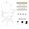 Miniatyrbilde 6 av 10: 2 stk/sett Delbar Kontorstoltrekk Setetrekk SVART KUN TREKK black only cover-only cover
