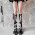 Miniatyrbillede 3 af 10: Mesh Knælængde Strømper Cosplay Strømper SORT black