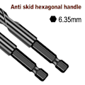 Miniatyrbild 4 av 10: 7 Styck 4-Ege Cross Borr Bit Set Sexkantigt skaft Legering borr black