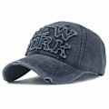 Pikkukuva 1 / 10: Kirjonta Baseball-lippikset Distressed Hole Haalistuneet hatut NAVY navy