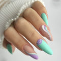 Miniatyrbilde 1 av 10: Mandel Fake Nails 3D Lange Fake Nails XSS192 XSS192 XSS192