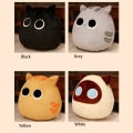 Miniatyrbilde 2 av 10: Dumpling Cat Plysj Leke Cat Puttepute 10CM SVART 10CM SVART 10cm Black