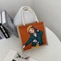 Miniatyrbillede 3 af 10: Flax Tote Bag Wrinkle Håndtaske 1 1 1