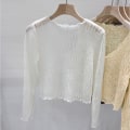 Miniatyrbilde 3 av 7: Hollow Out Bluser Strikk Topper APRIKOS Apricot