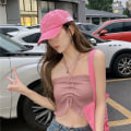 Pikkukuva 1 / 10: Neulotut Crop Topit Naisten lyhyt toppi PINK pink