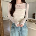 Pikkukuva 6 / 10: Pitkähihaiset T-paidat Rajattu toppi KHAKI XL Khaki XL