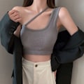 Miniatyrbillede 8 af 10: Dame Crop Top Ærmeløs Camis SORT black