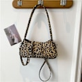 Miniatyrbild 9 av 10: Leopard Handväska Läder Clutch Väska KHAKI khaki