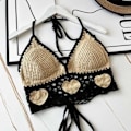 Miniatyrbillede 1 af 10: Kvinder Badetøj Top Strandtøj Outfit HJERTE-SORT HJERTE-SORT Heart-Black