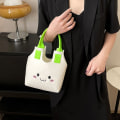 Miniatyrbillede 6 af 10: Tegnefilm Filt Taske Børne Filt Tote Bag HVID white