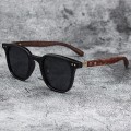 Miniatyrbilde 10 av 10: Wood Grain Solbriller Square Frame Solbriller LYSSORT Bright Black