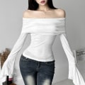 Miniatyrbillede 10 af 10: Langærmede T-shirts Cropped T Shirt HVID S White S