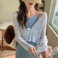 Miniatyrbillede 6 af 9: Hollow Out Bluser Strik Toppe APRIKOS Apricot