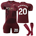 Miniatyrbilde 1 av 2: Manchester City Borte Fotballdrakt Barn 2024-2025 Nr. 20 Bernardo 16