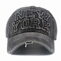 Pikkukuva 8 / 10: Kirjonta Baseball-lippikset Distressed Hole Haalistuneet hatut HARMAA grey