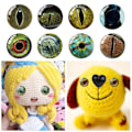 Miniatyrbild 4 av 9: 20st/10 par Eyes Crafts Eyes Puppet Crystal Eyes 16MM-FÄRG 16mm-color random