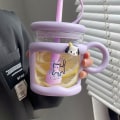 Miniatyrbilde 9 av 9: 450ml tegneserieglasskopp kaffekrus GUL Yellow
