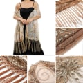 Miniatyrbillede 7 af 10: Flapper sjal Paillet sjal FARVE 4 FARVE 4 Color 4