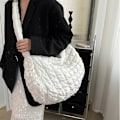 Pikkukuva 9 / 10: Tikattu kangalaukku naisille Puffer-kangaskassi TUMMAVIHREÄ Dark Green