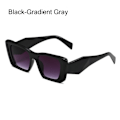 Miniatyrbillede 1 af 10: Rektangel solbriller Y2K solbriller BLACK-GRADIENT GREY Black-Gradient Gray