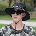 Miniatyrbilde 3 av 10: Menn Bøttelue Wide Rim Hat SORT black