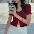 Pikkukuva 1 / 10: Pitsi T-paita Crop Top RED Red